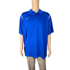 Nike Royal Blue and White Training Performance Polo XXL